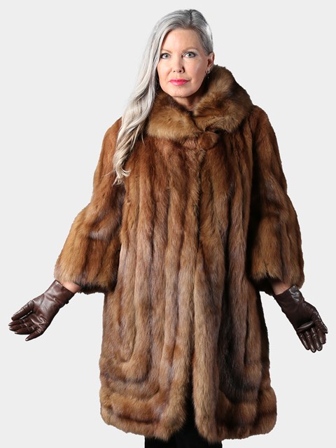 Woman's Vintage Natural Sable 7/8 Fur Coat