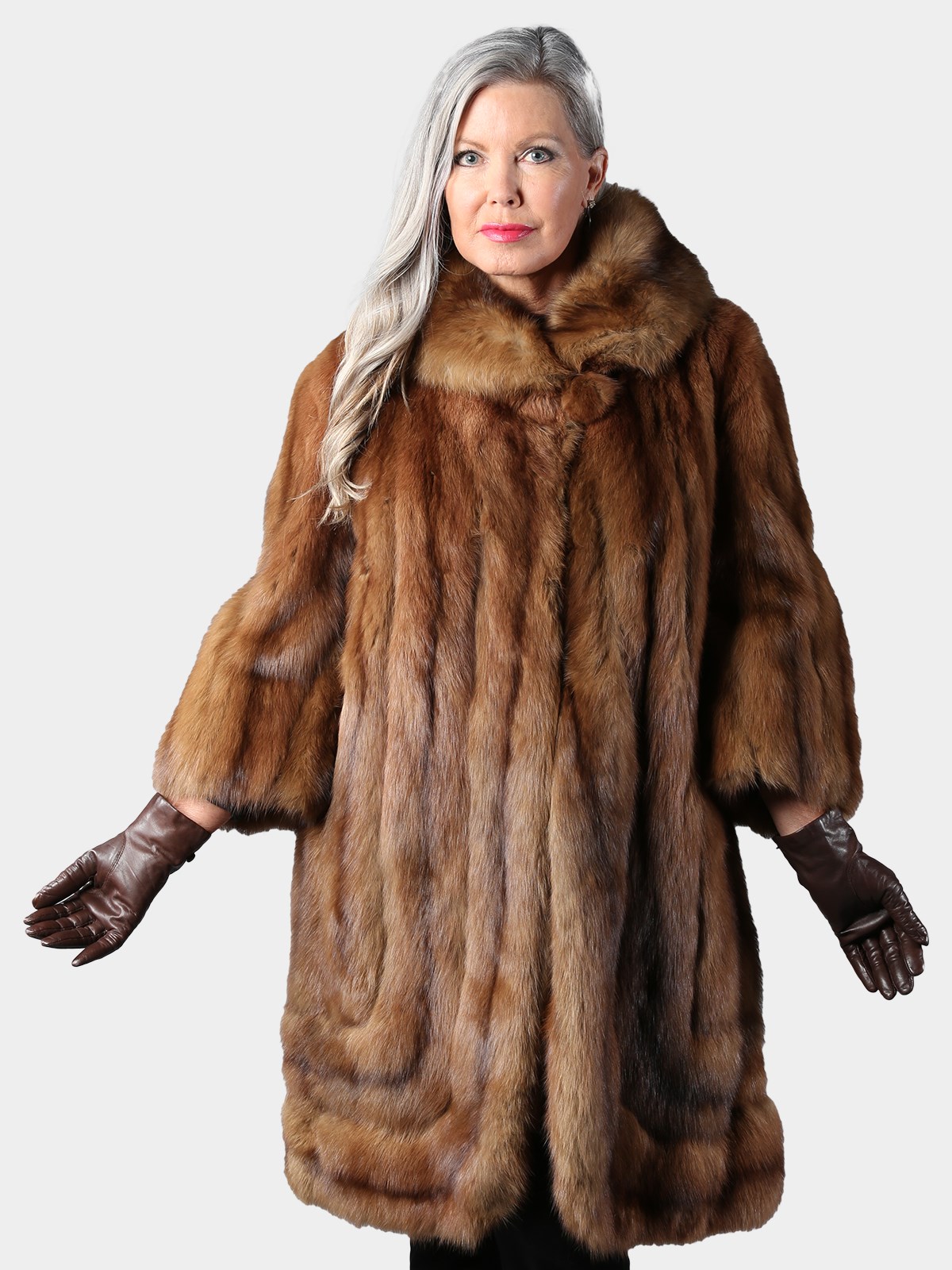 Woman's Natural Red Fur Coat - Estate Furs