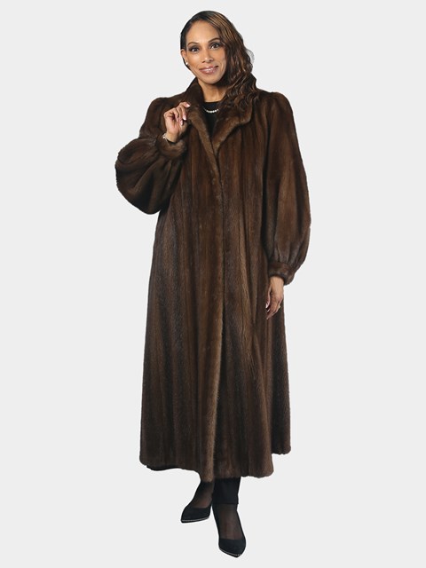 Woman's Plus Size Natural Demi Buff Female Mink Fur Coat