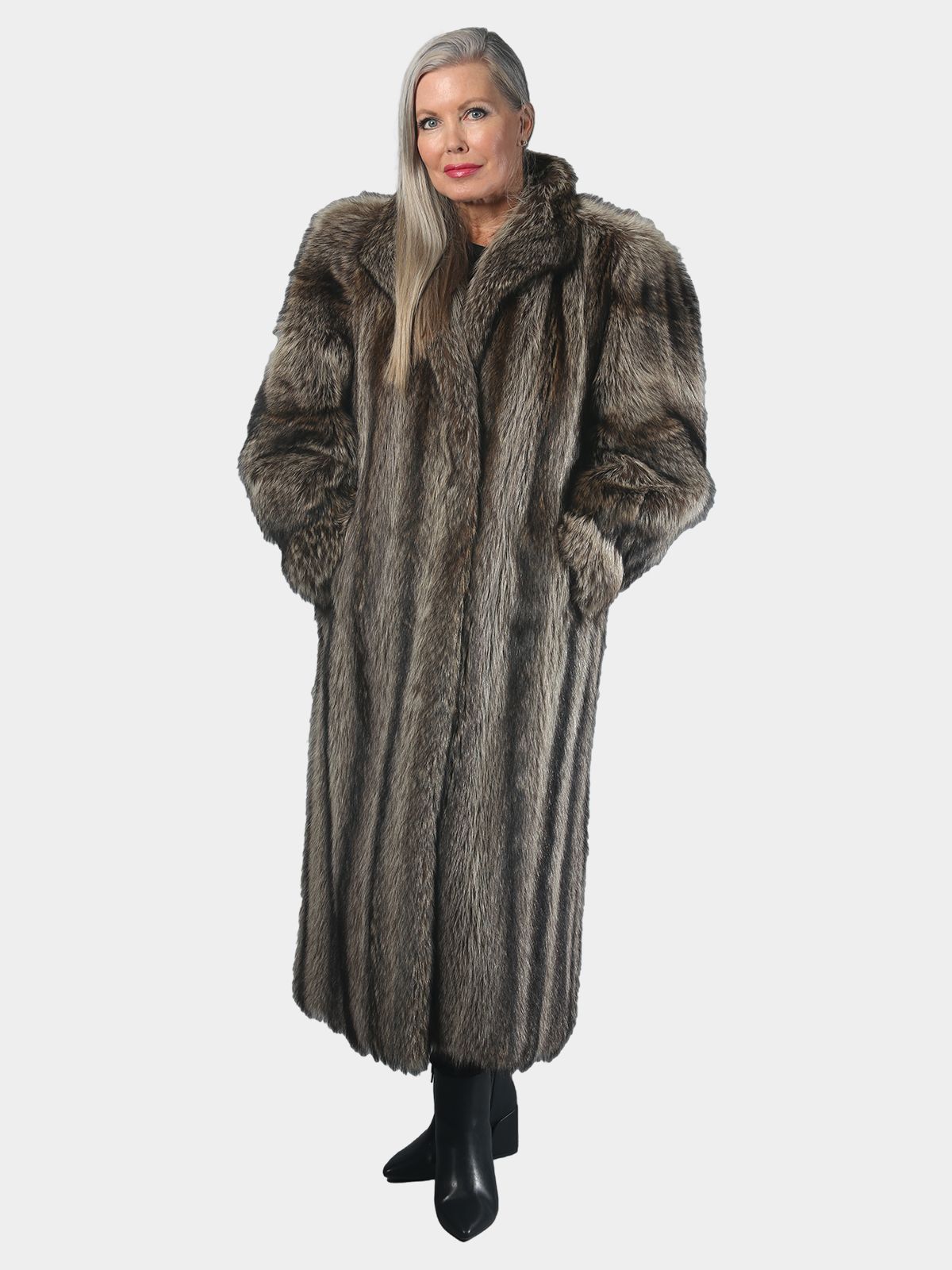 Full length raccoon coat best sale