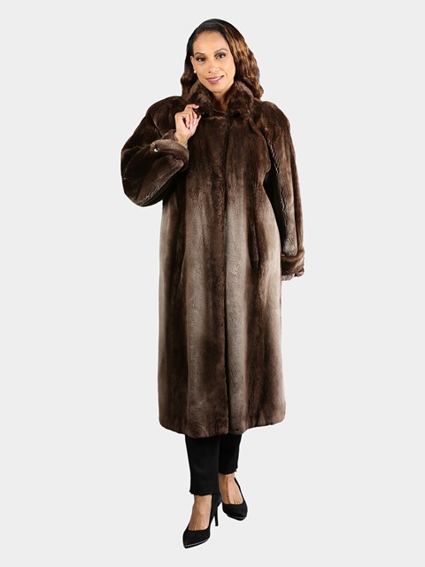 Woman's Natural Phantom Sheared Beaver Fur Coat