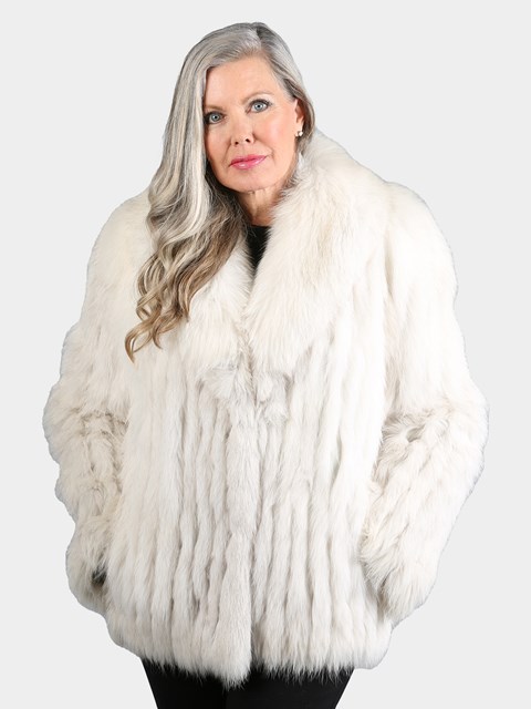 Woman's Natural Blue Fox Fur Jacket