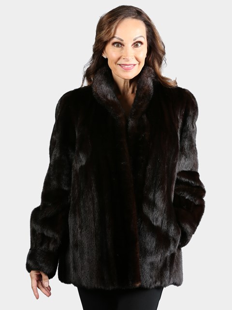 Woman's Deepest Mahogany Mink Fur Jacket