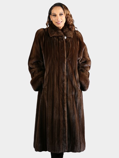 Woman's Natural Mahogany Female Mink Fur Coat