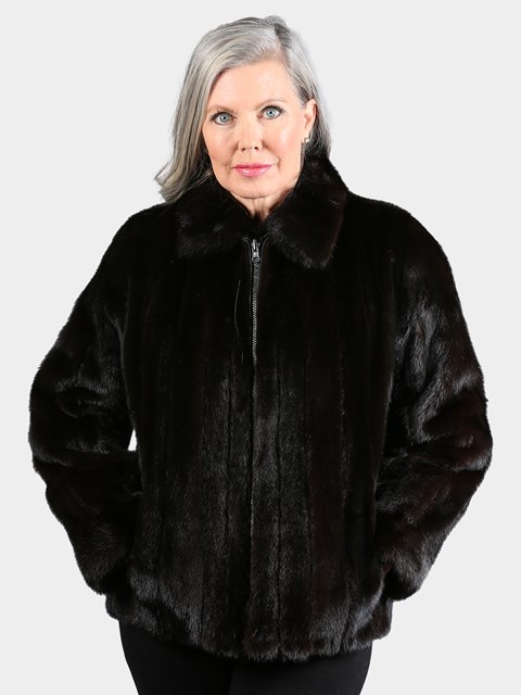 Woman's Natural Ranch Mink Fur Jacket