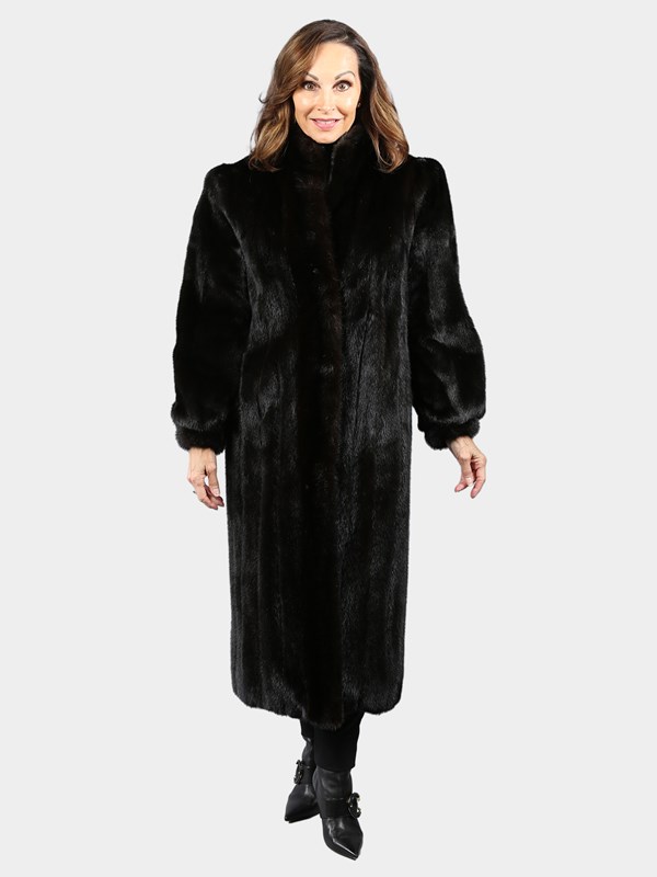 Woman's Petite Natural Ranch Mink Fur Coat