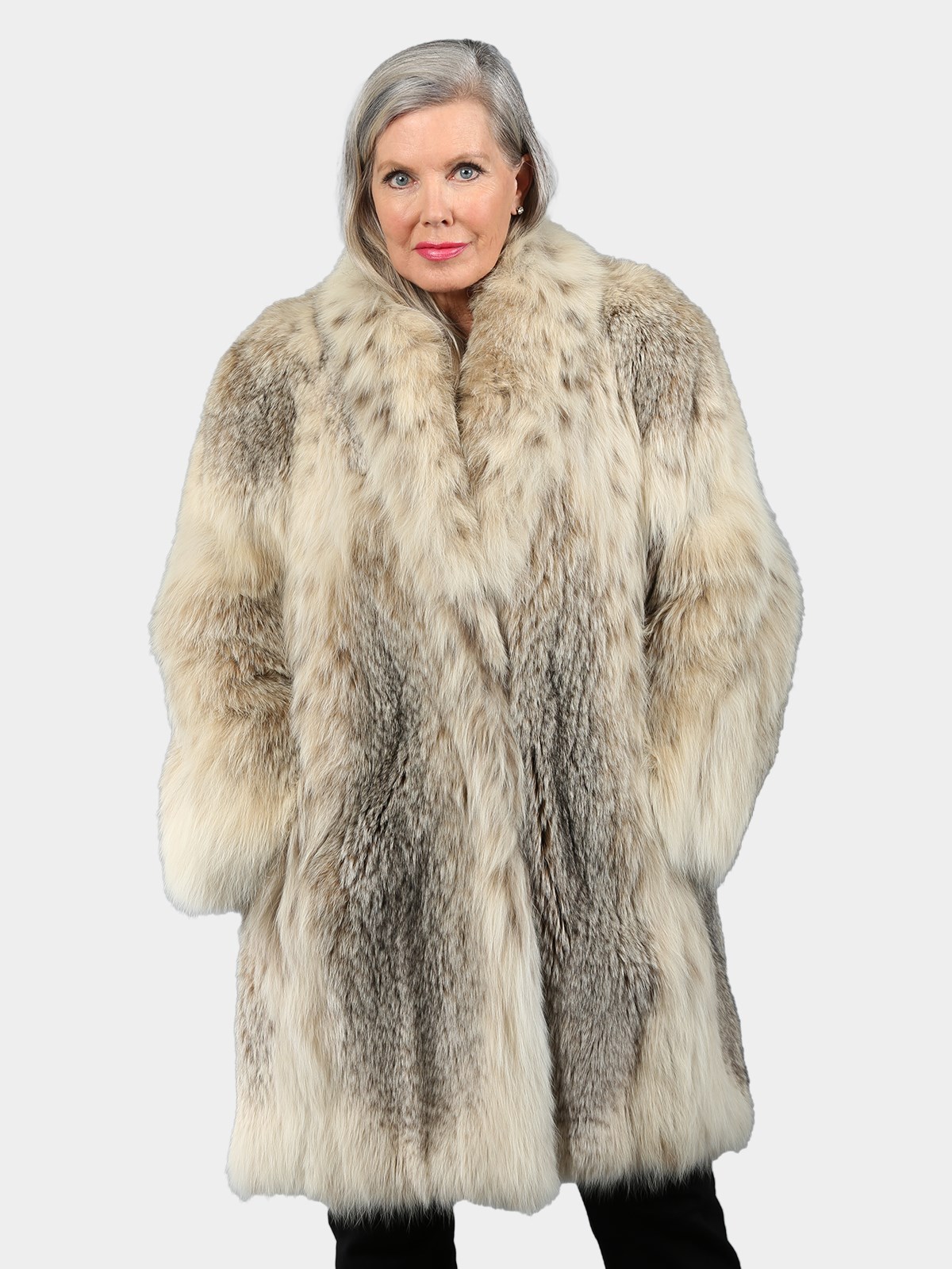 Woman's Natural Canadian Lynx Fur - Swing Style