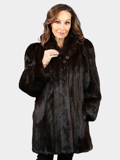 Woman's Natural Deep Mahogany Female Mink Fur Jacket