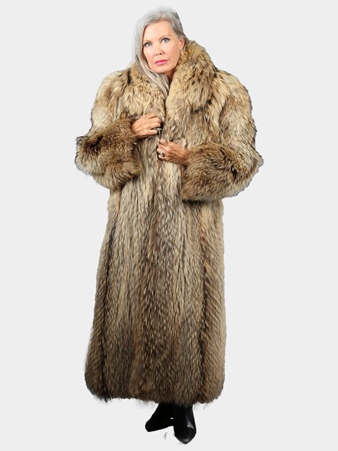 Woman's Natural Finn Racoon Fur Coat