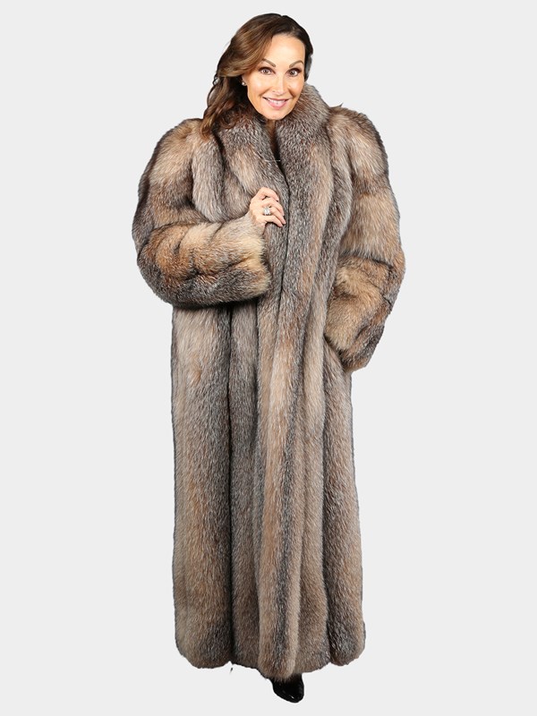 Woman's Natural Crystal Fox Fur Coat