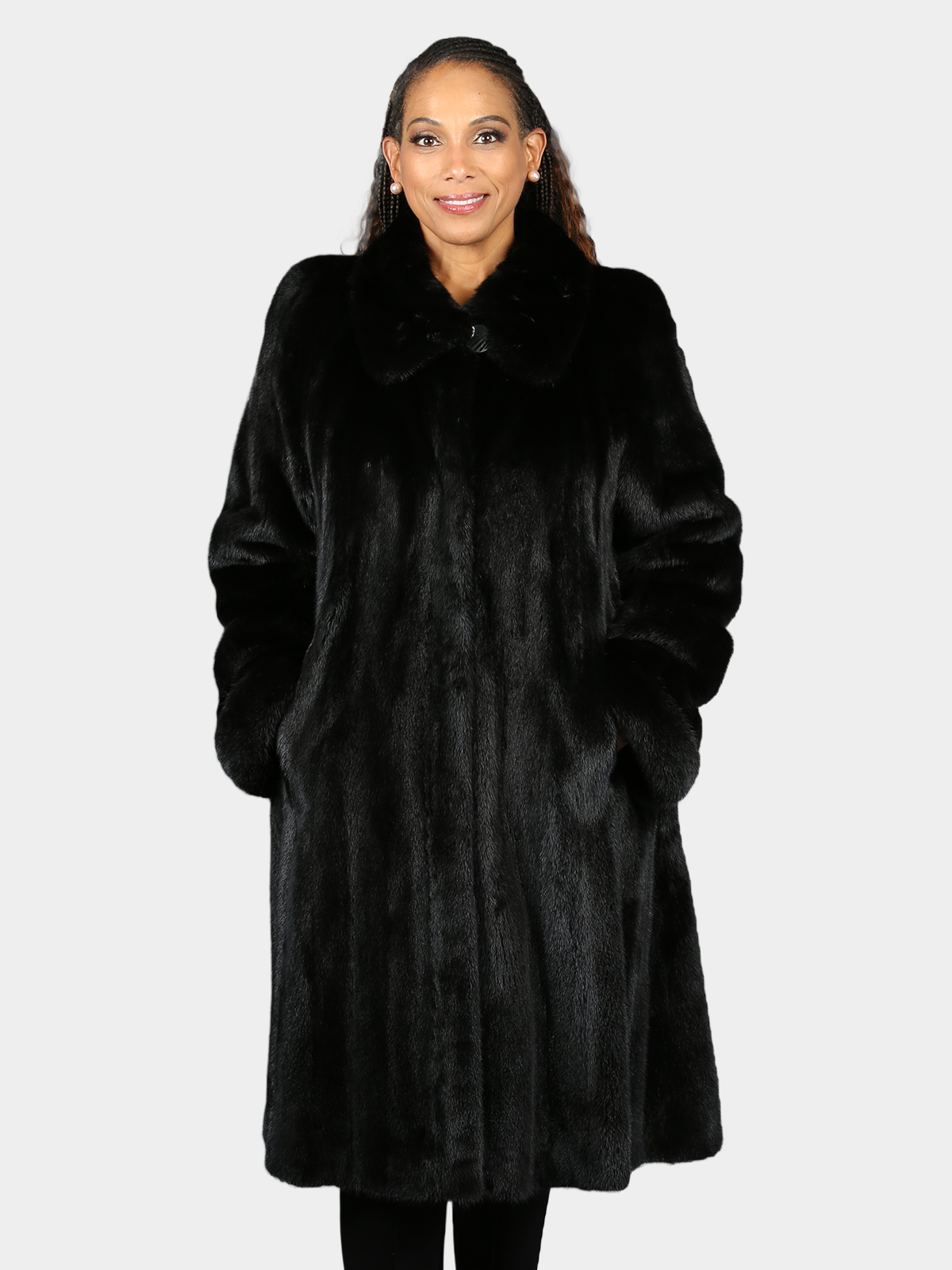 Womens Black 3/4l length hotsell Mink Coat