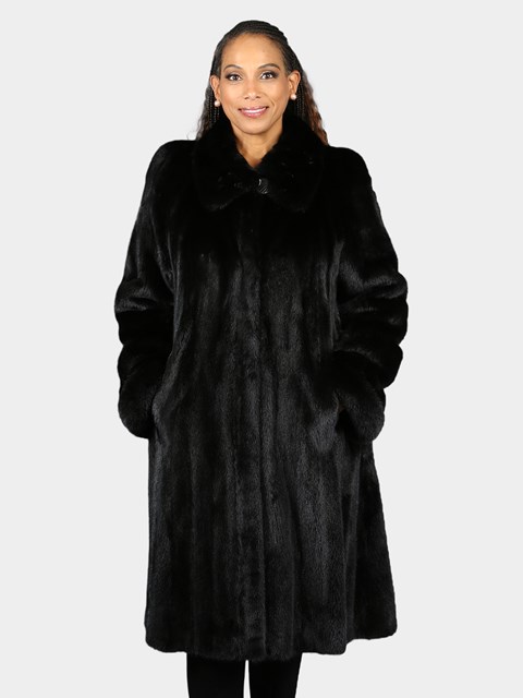 Woman's Natural Ranch Mink Fur 7/8 Coat