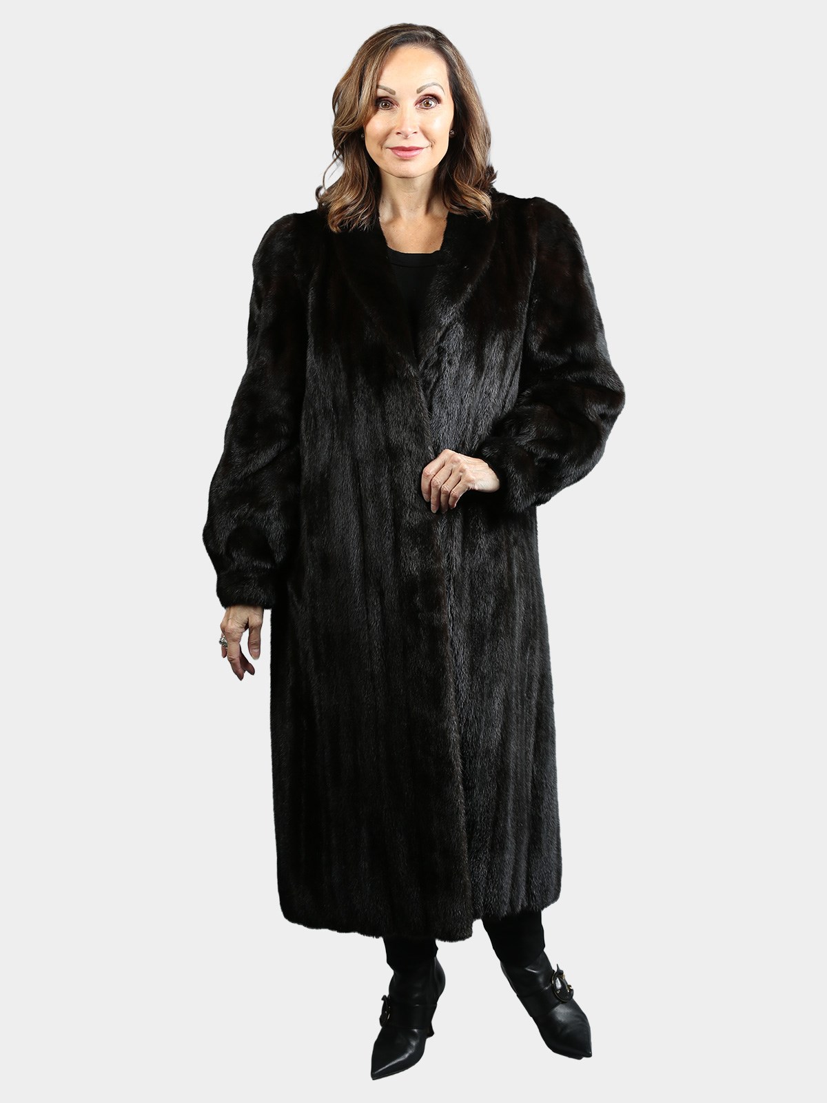 Woman's Deepest Mahogany Female Mink Fur Coat