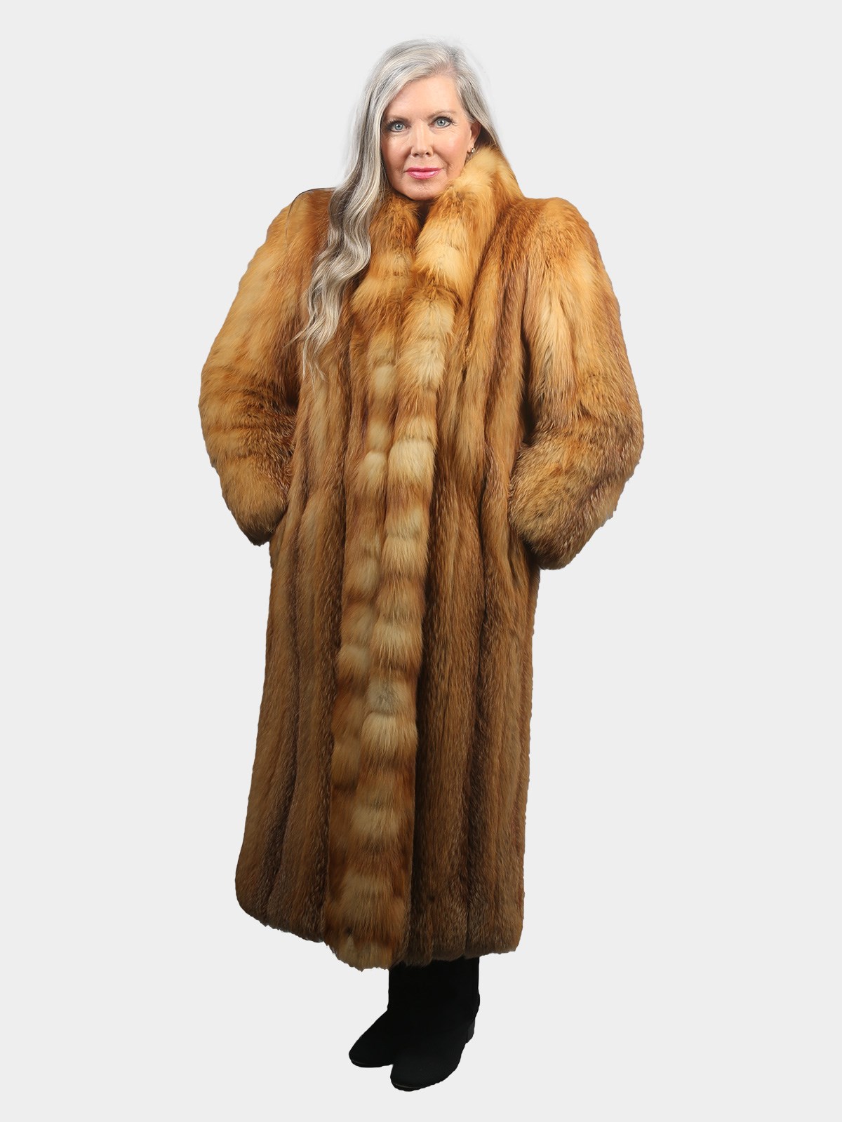 Woman's Natural Red Fox Fur Coat