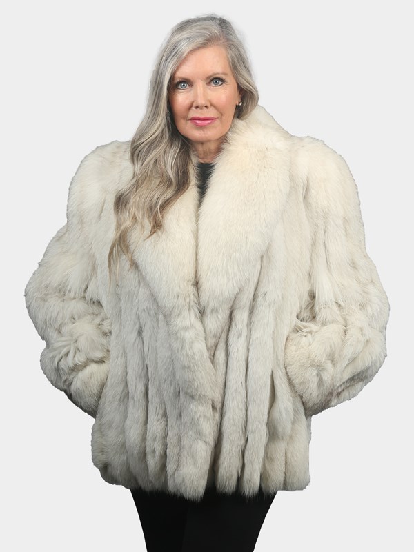 Woman's Natural Blue Fox Fur Jacket