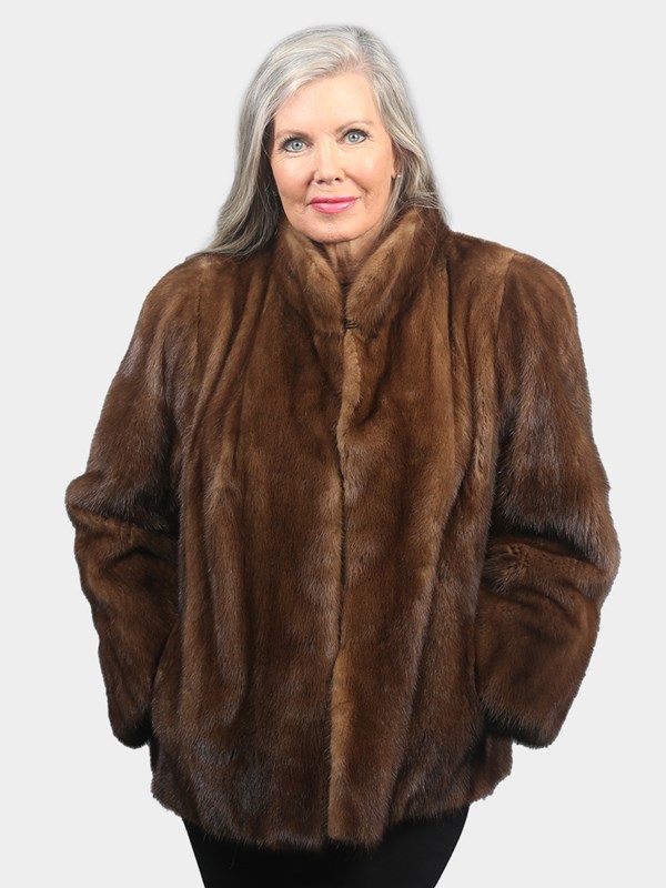 Woman's Natural Lunaraine Mink Fur Jacket