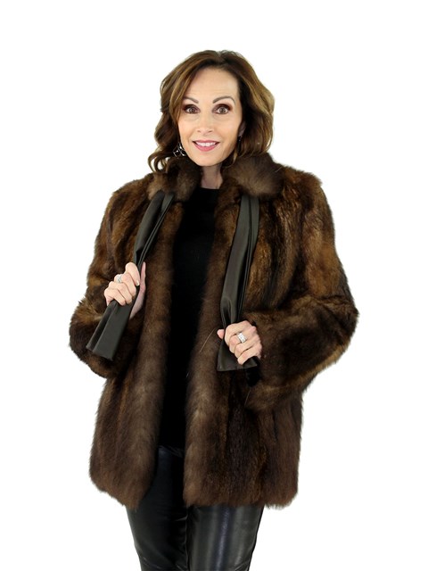 Woman's Natural Opossum Fur Jacket