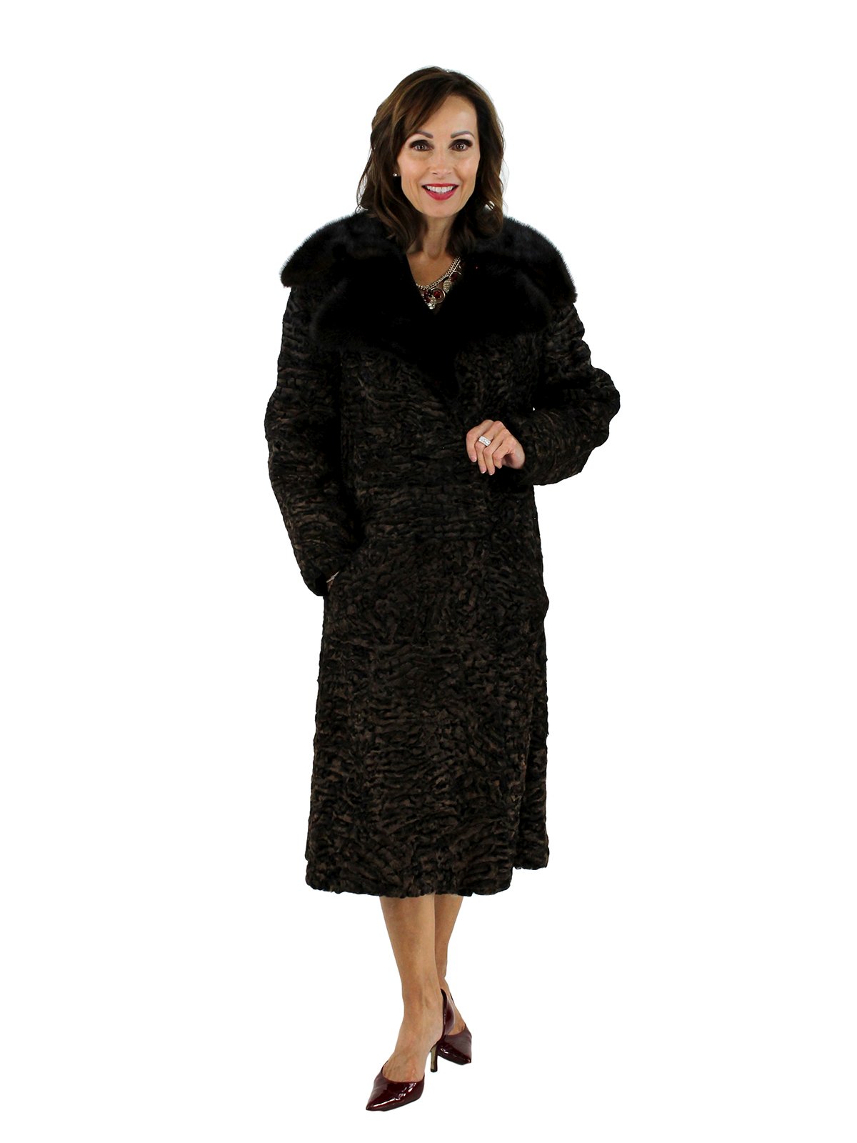 Persian Lamb Fur Coat - Women's Small - Brown | Estate Furs