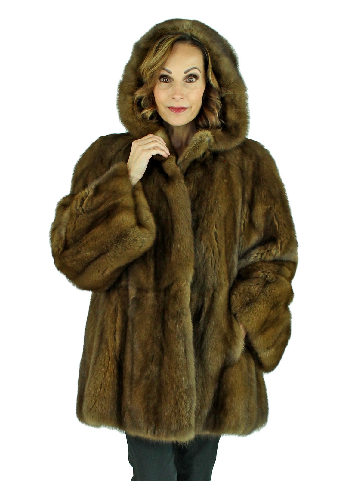 Sable Fur Parka - Women's Fur Parka - XL | Estate Furs