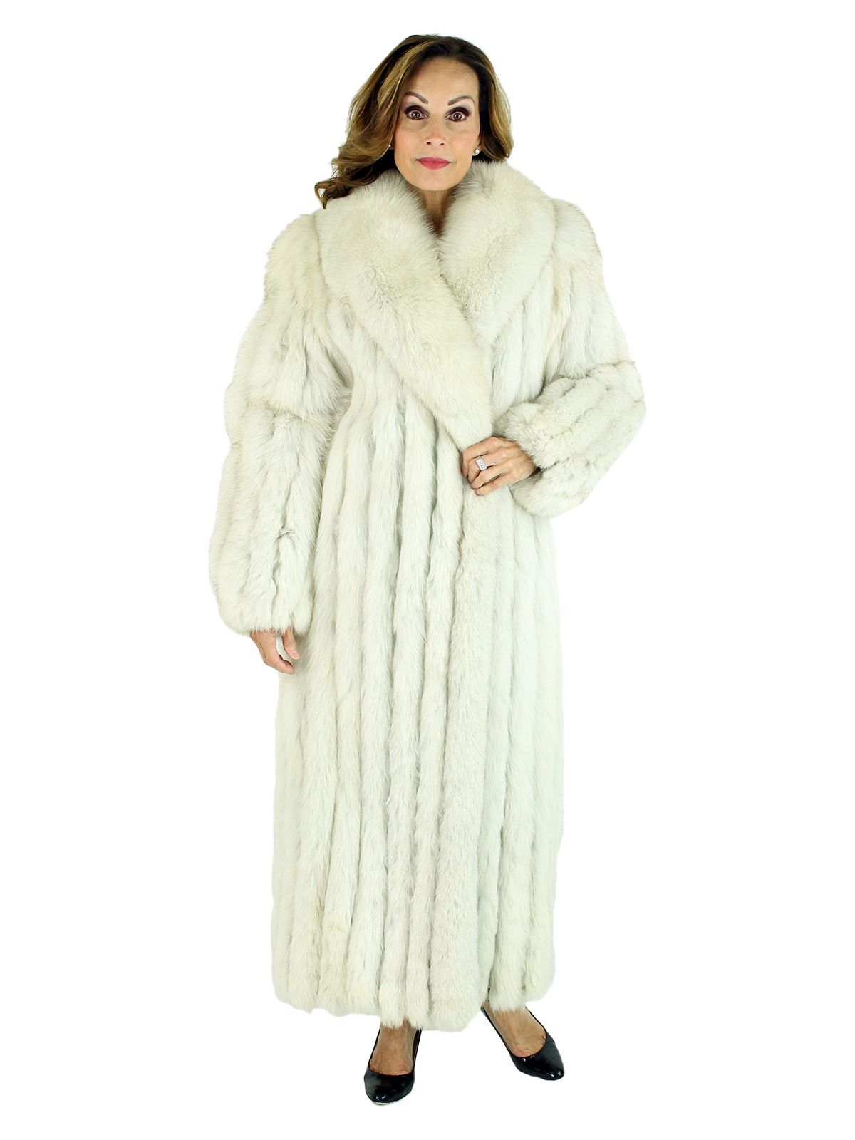 Natural Blue Fox Fur Coat - Women's Fur Coat - Medium| Estate Furs