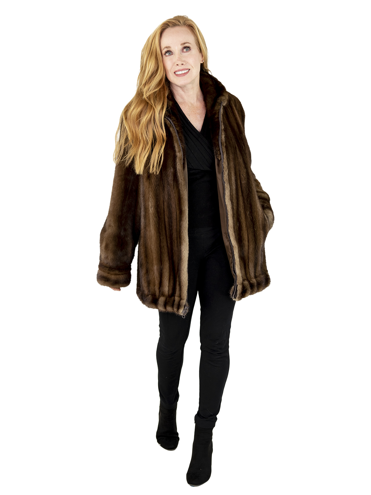 Woman's Female Mahogany Mink Fur Jacket - Medium| Estate Furs