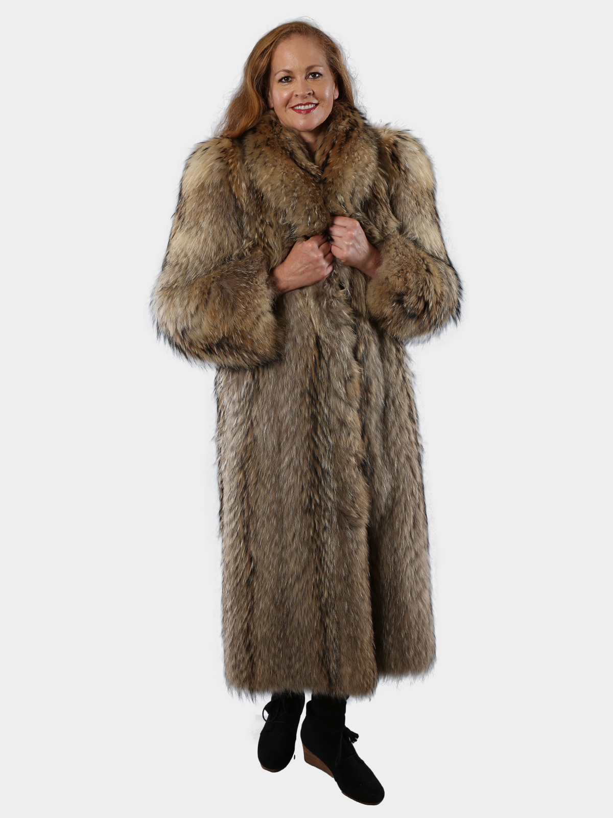 Finn Raccoon Fur Coat Womens Medium Estate Furs