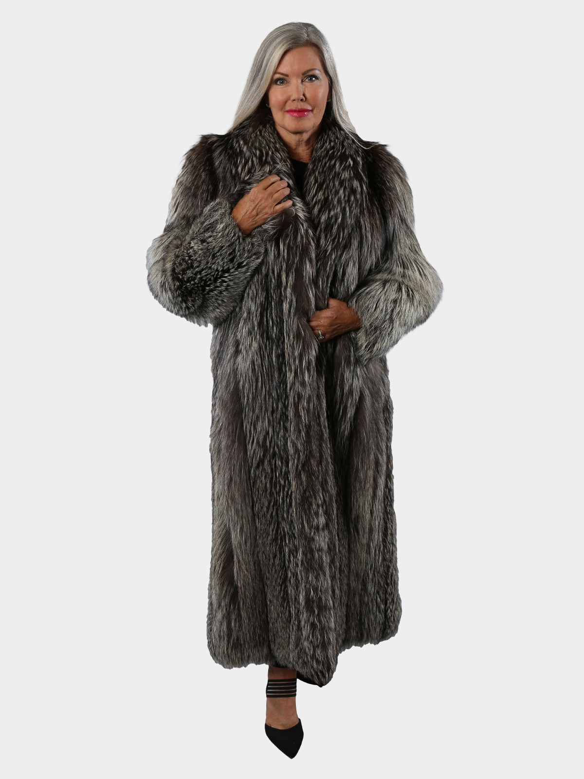 Silver Fox Fur Coat (Women's Large) - Estate Furs