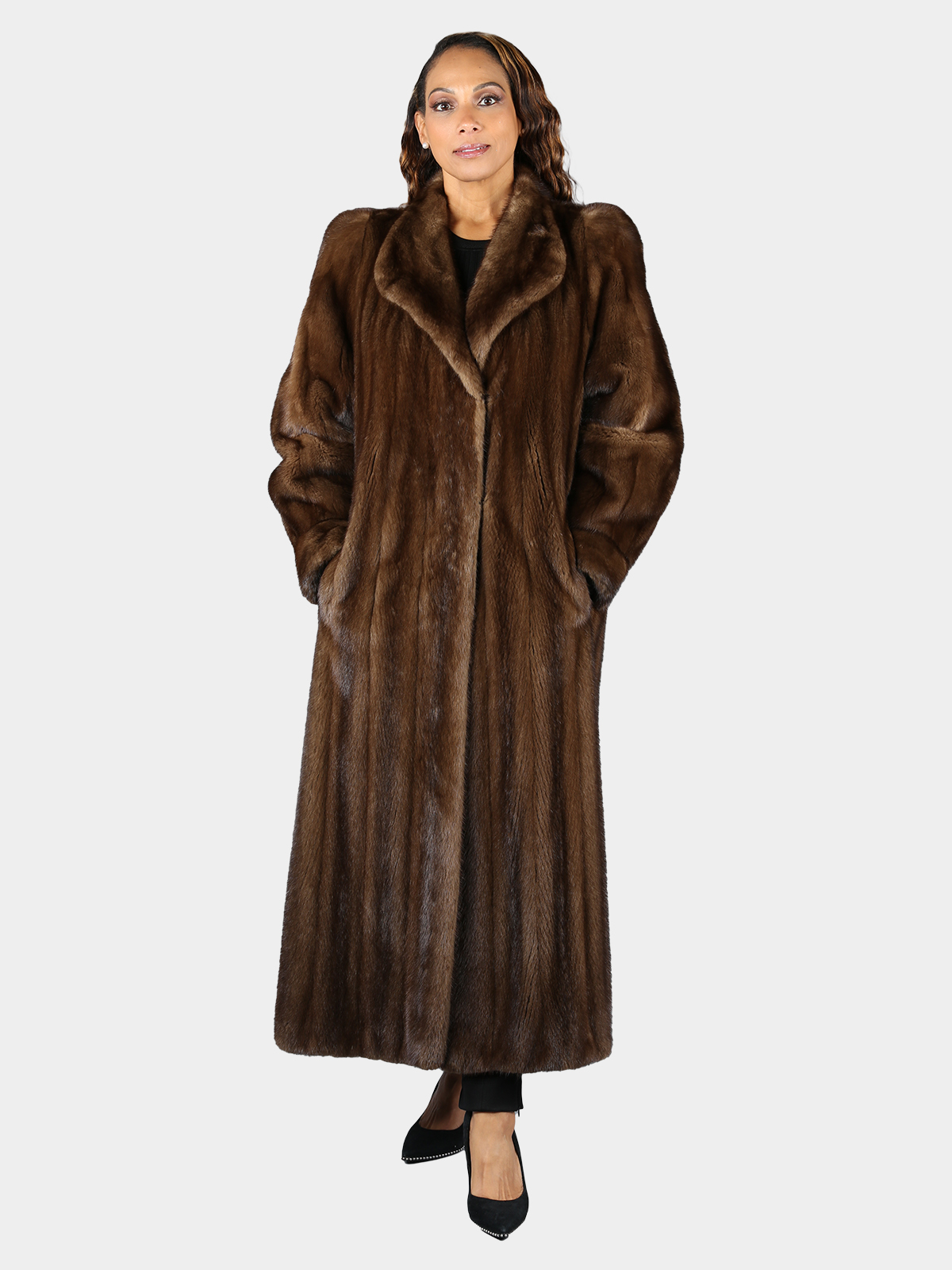 Womans Mahogany Mink Fur Coat Estate Furs