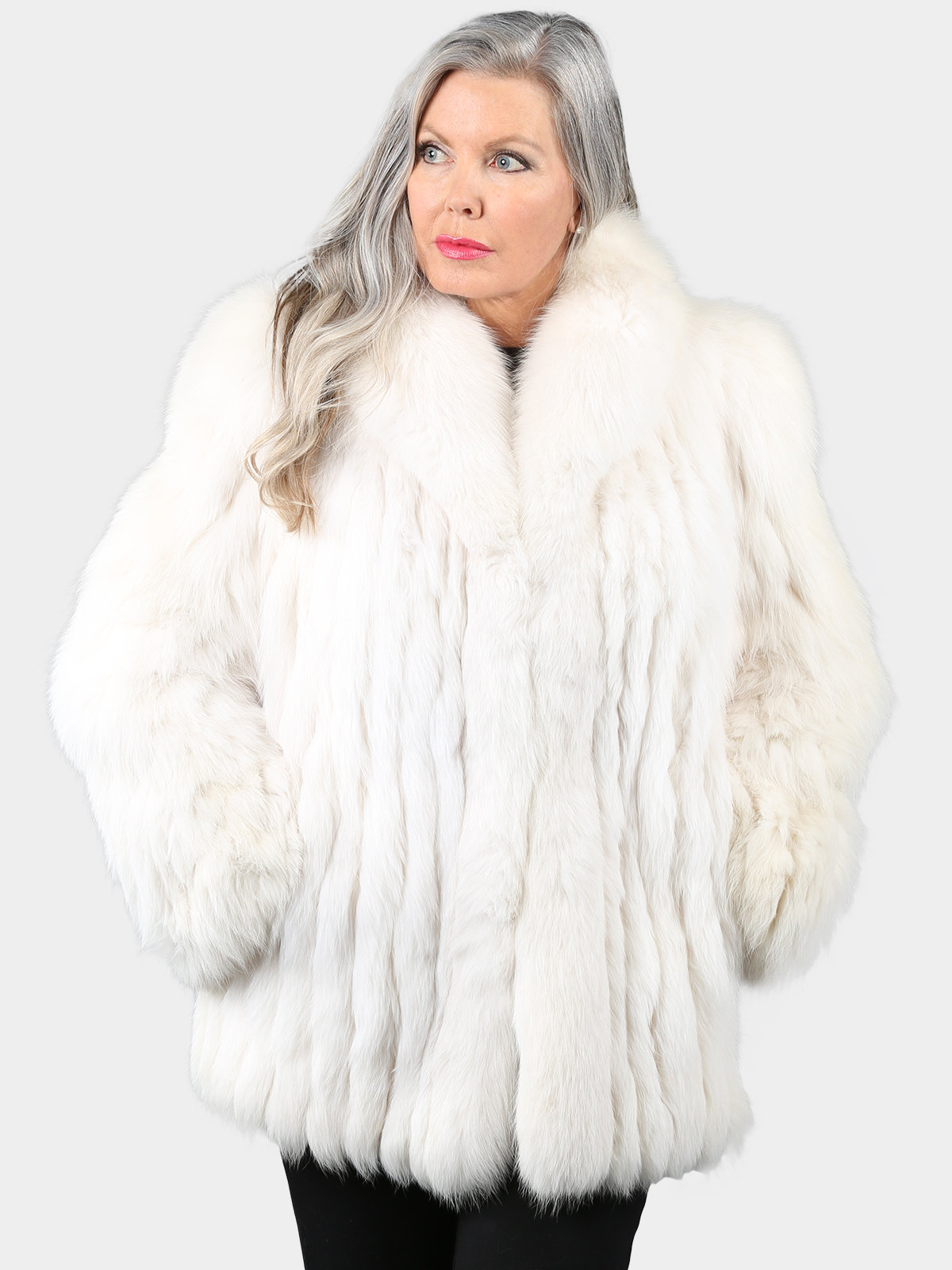 Woman's Shadow Fox Fur Jacket - Estate Furs