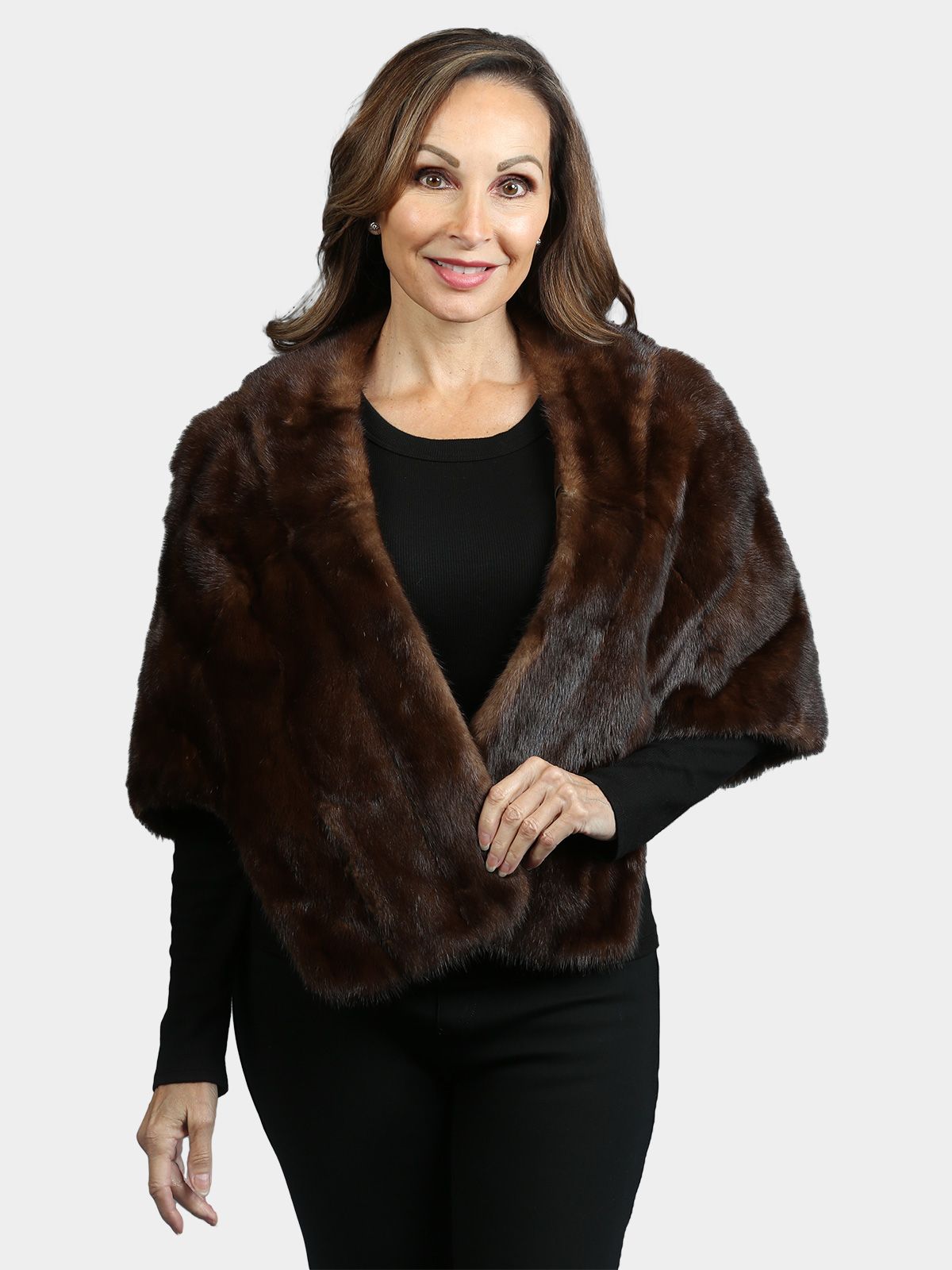 Woman's Vintage Natural Mahogany Female Mink Fur Stole - Estate Furs