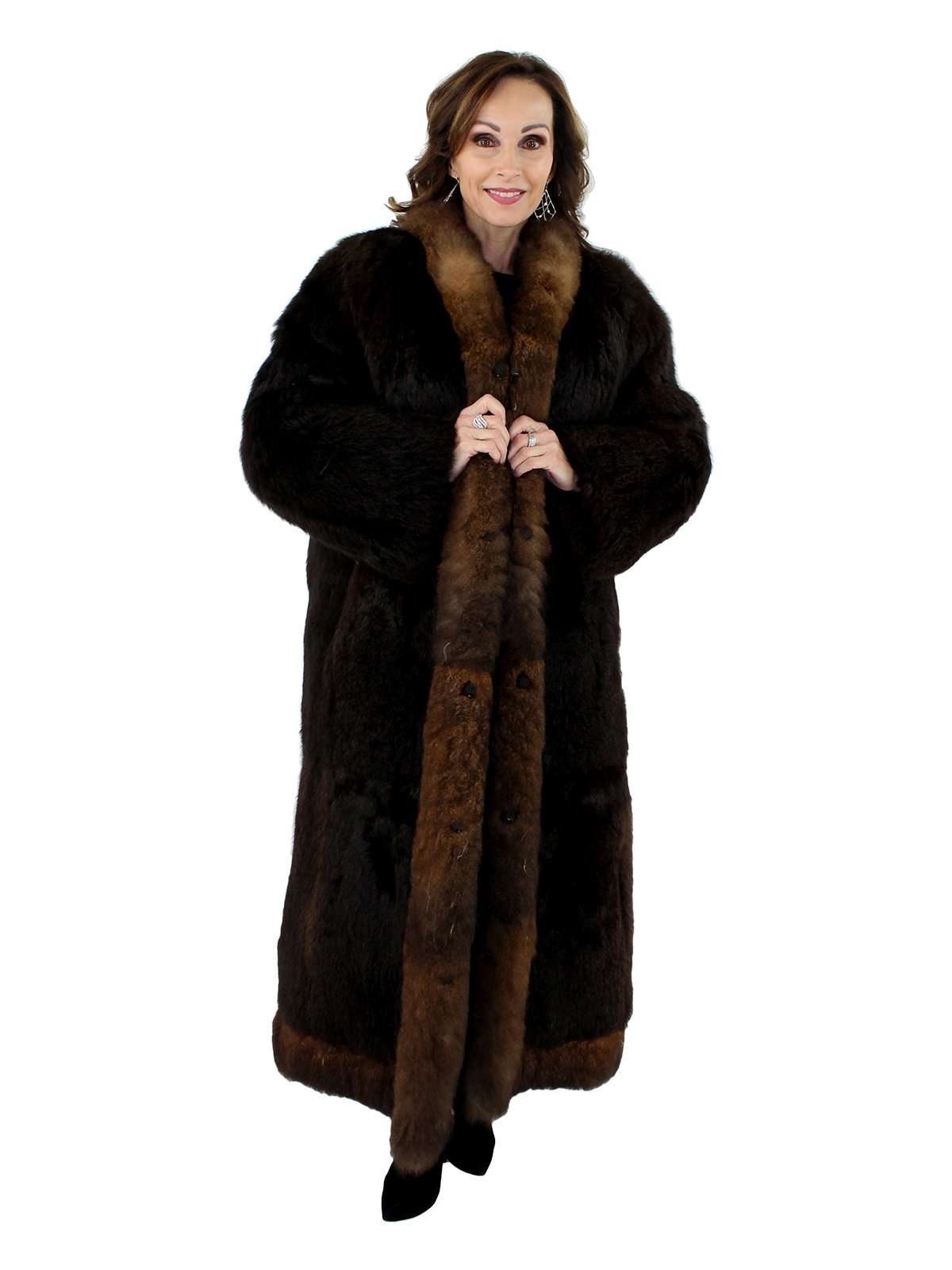 Natural Opossum Fur Coat - Women's Fur Coat - Small| Estate Furs